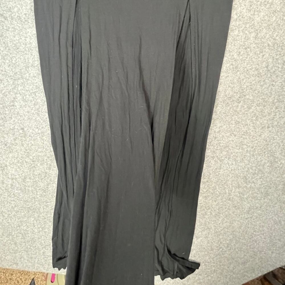Joah Brown Black Modal Maxi Skirt 2 Front Slits USA Made M/L - Picture 5 of 7